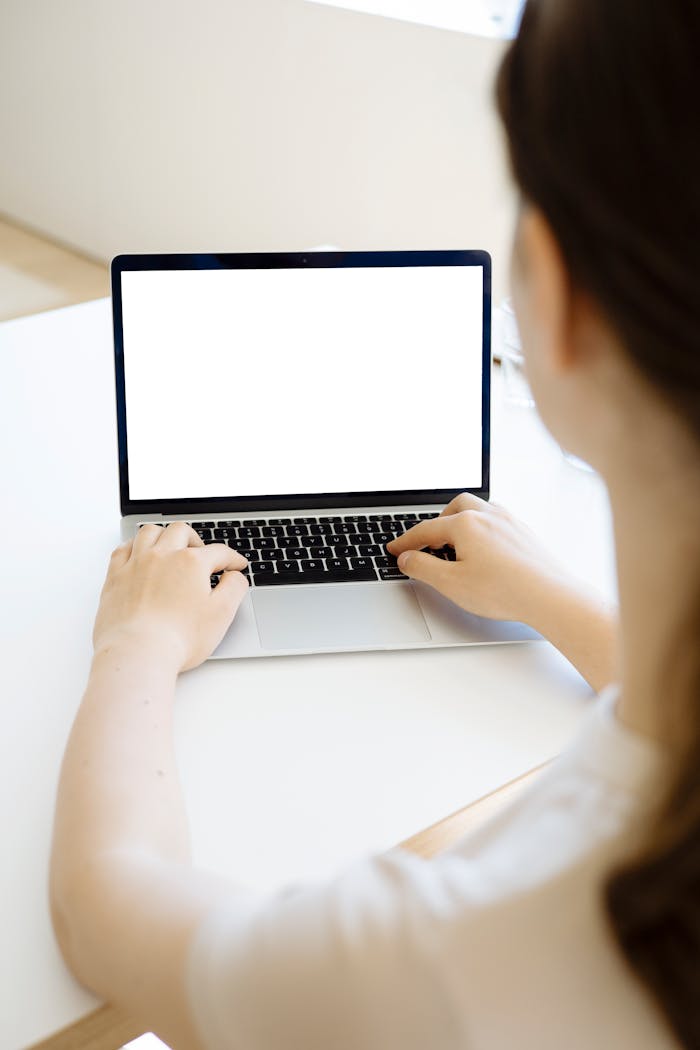 Person Typing on a Laptop